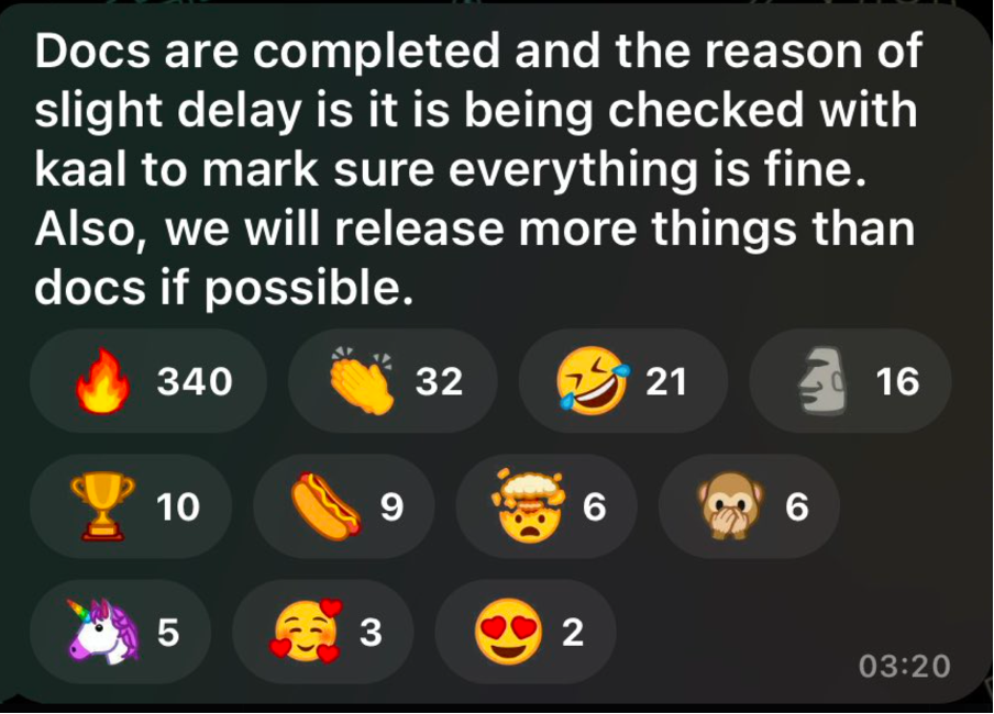 Communication regarding the completed document Source: Twitter