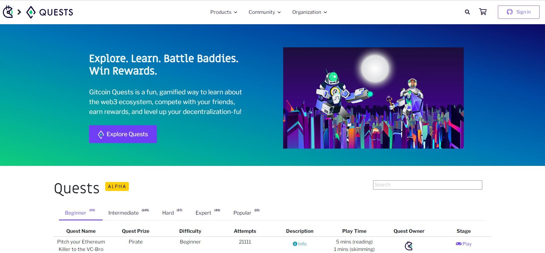 Платформа Gitcoin Quests