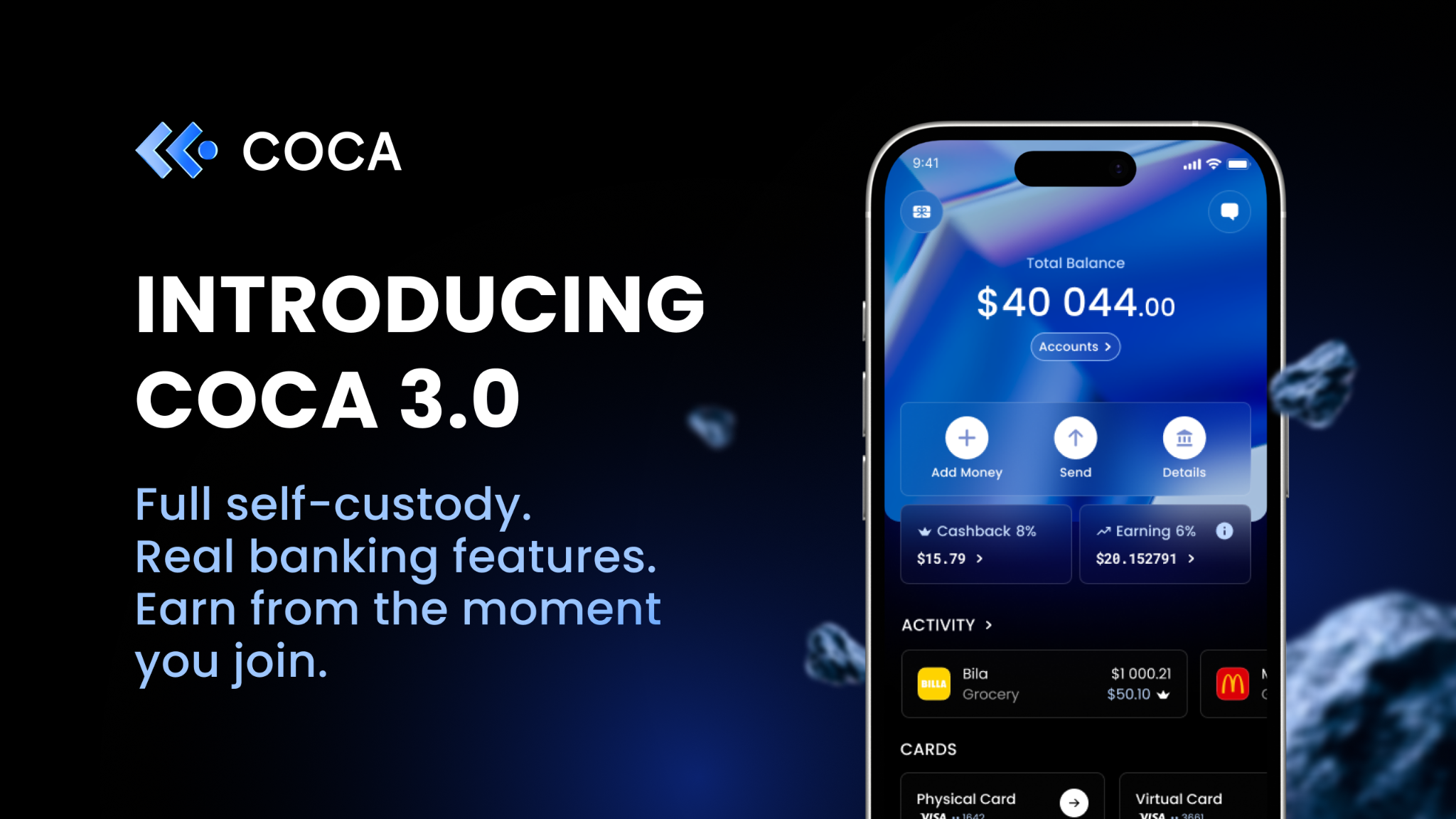 COCA Unveils COCA 3.0, Expanding Its Self-Banking App With EUR Accounts, Real-Time Yield, and Non-Custodial Control