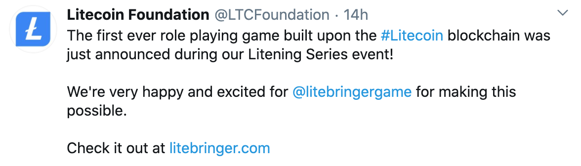 Litecoin entre en la industria de los videojuegos