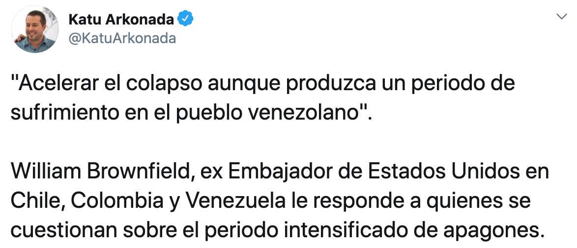 Tweet sanciones EEUU