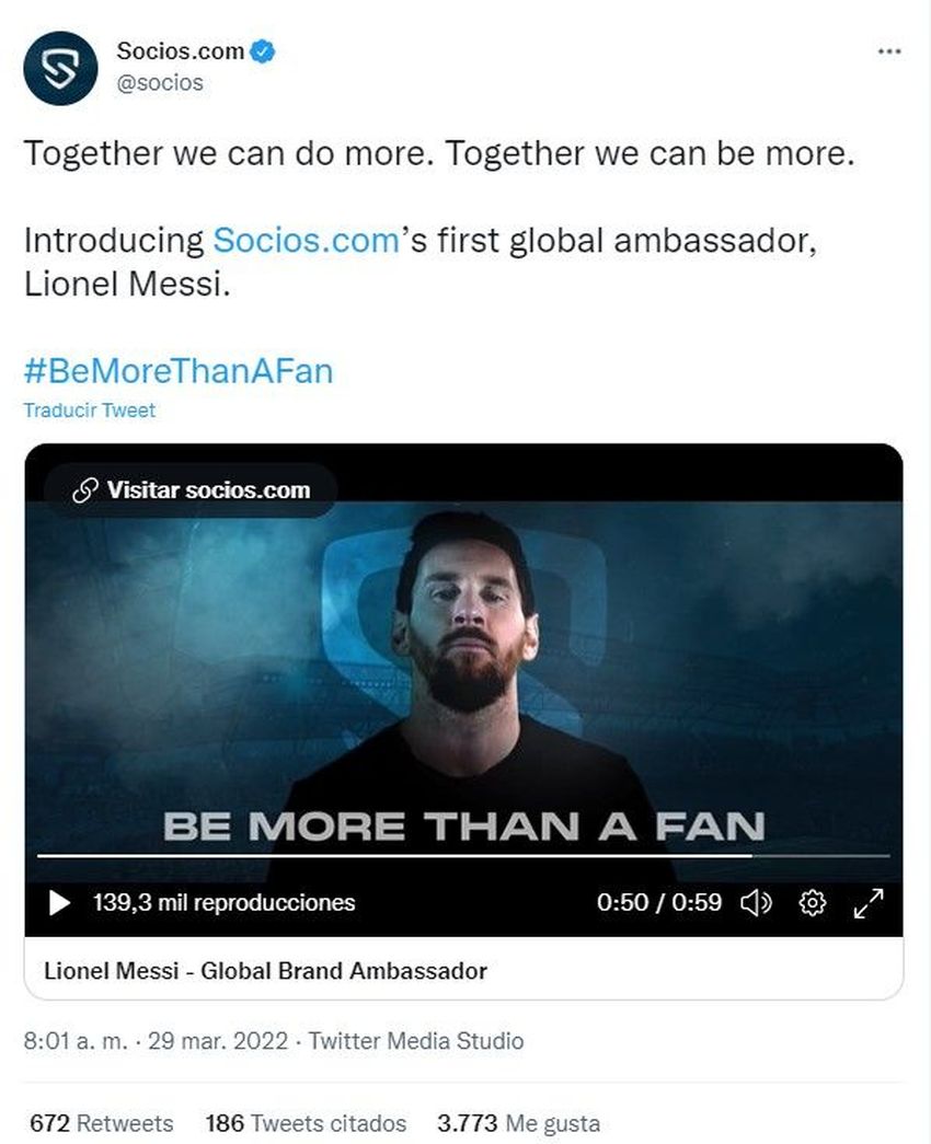 Lionel Messi dołącza do Socios.com