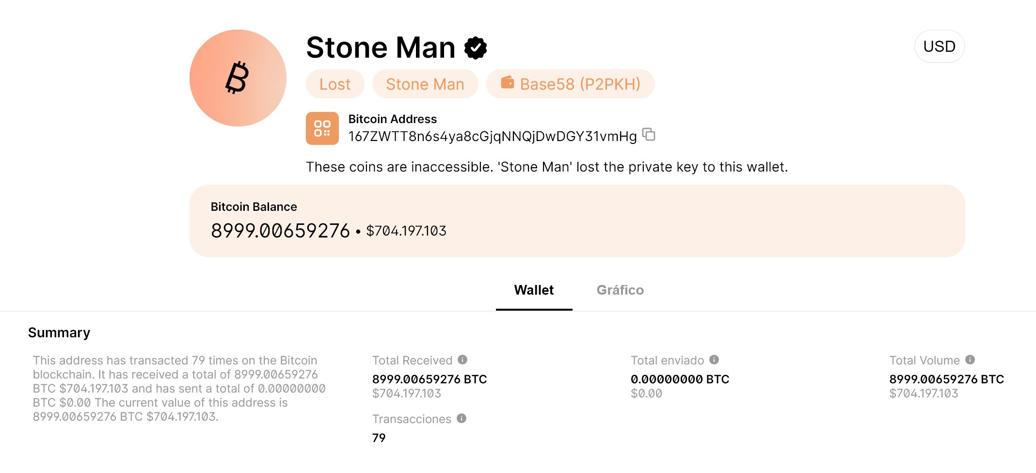 Wallet Bitcoin Stone Man