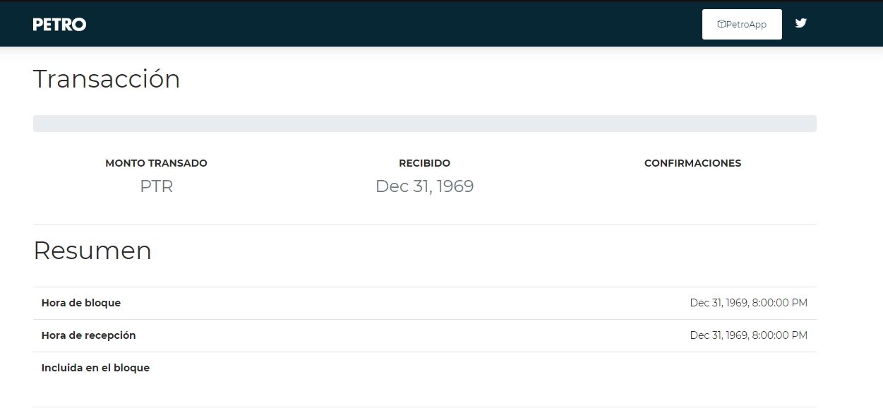 Transacción en Petros