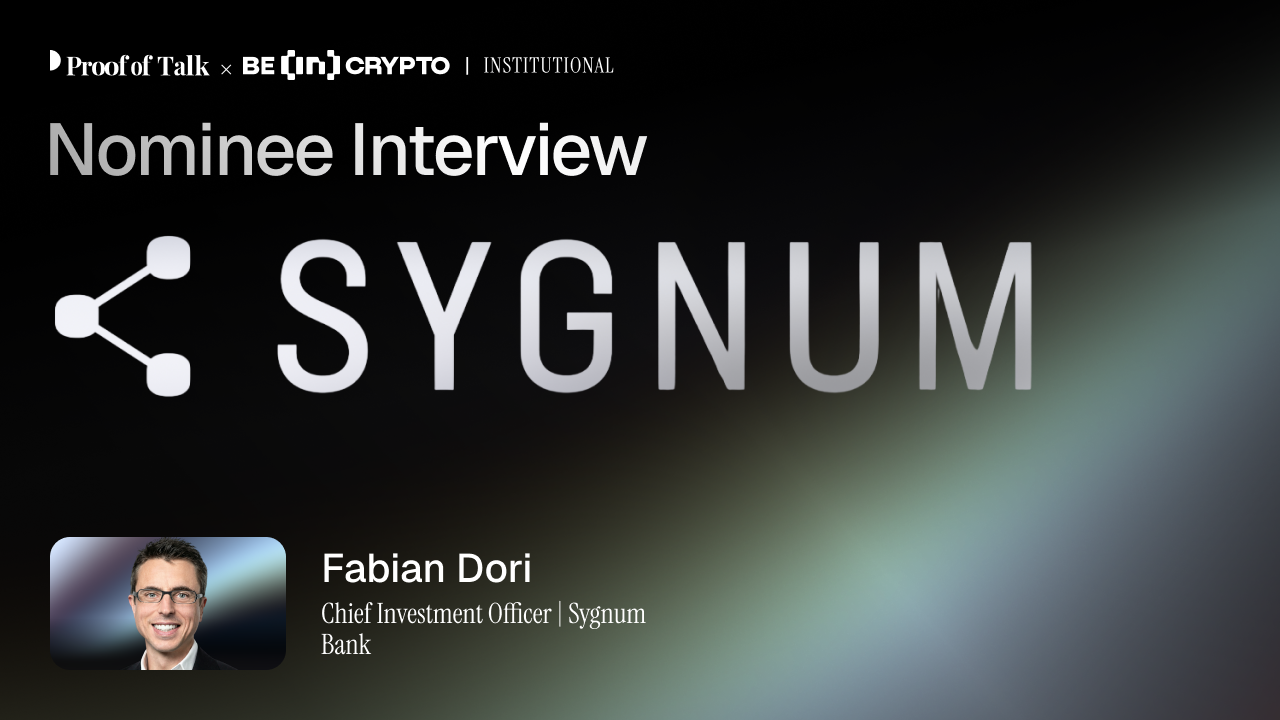 BeInCrypto 100 Institutional Awards Nomination: Sygnum Bank for Best Digital Asset Custody Provider