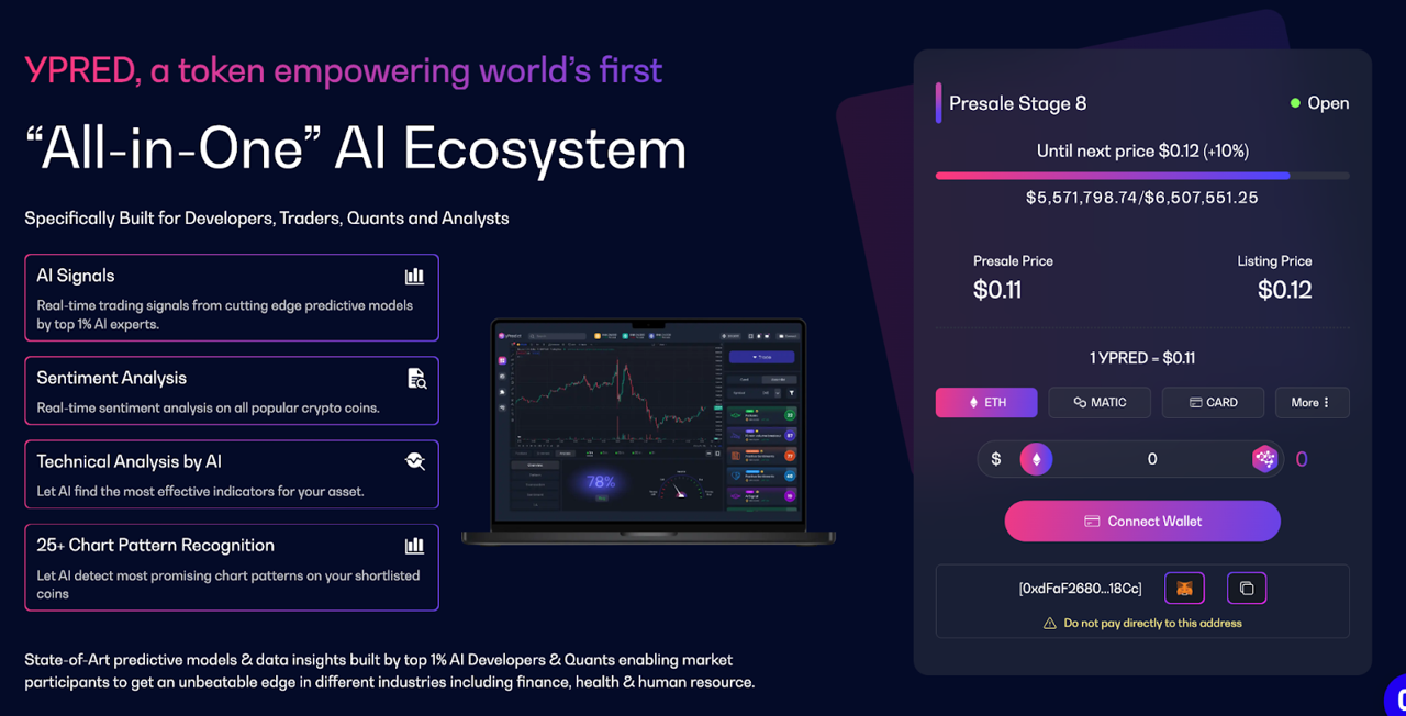 신규 AI 코인 ‘y프리딕트’ ICO 매진 임박 … 비트마트 상장 예정