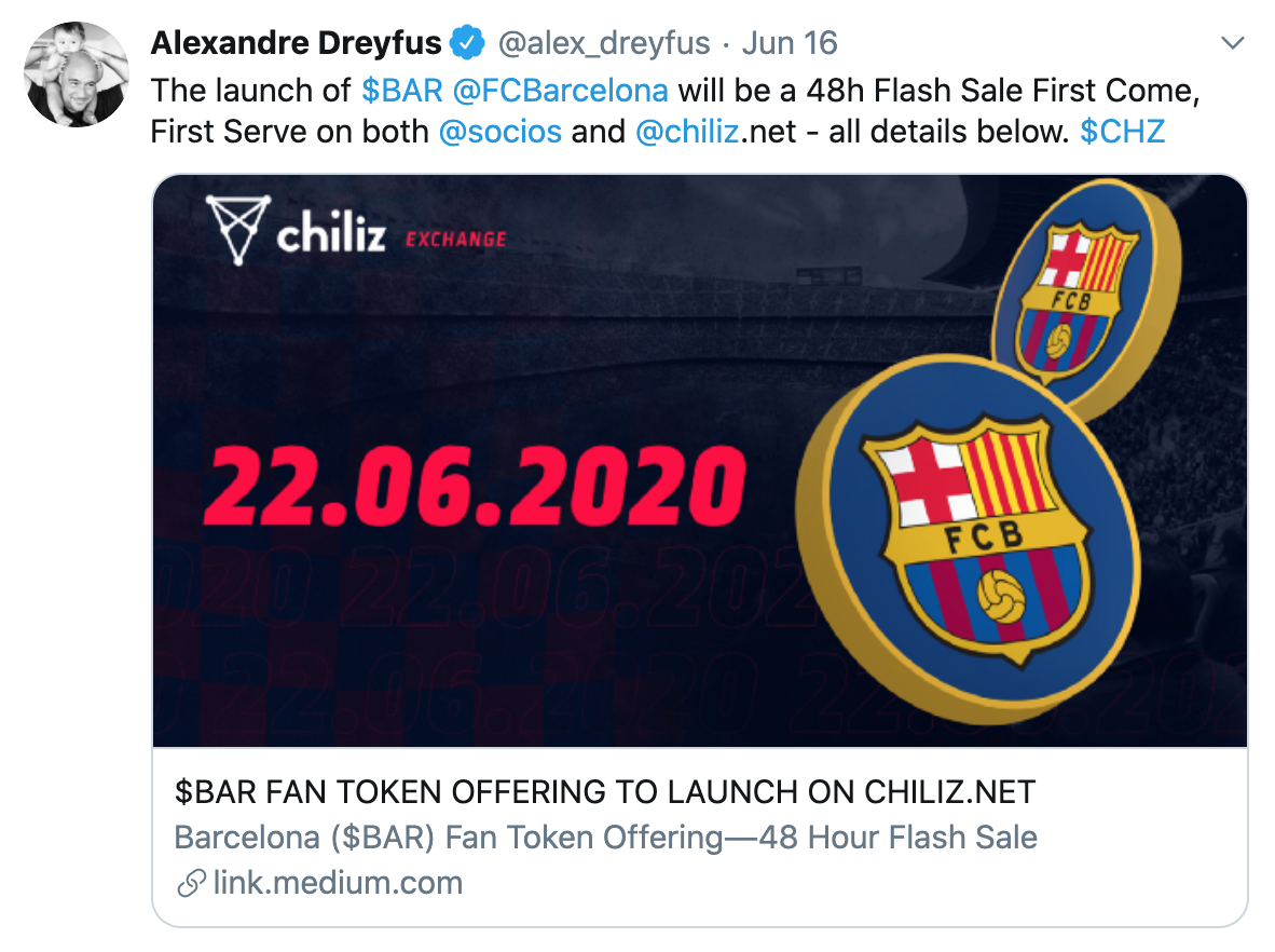 Tuit FC Barcelona Chilliz