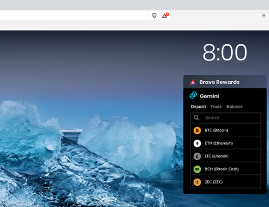 Gemini Widget im Brave Browser