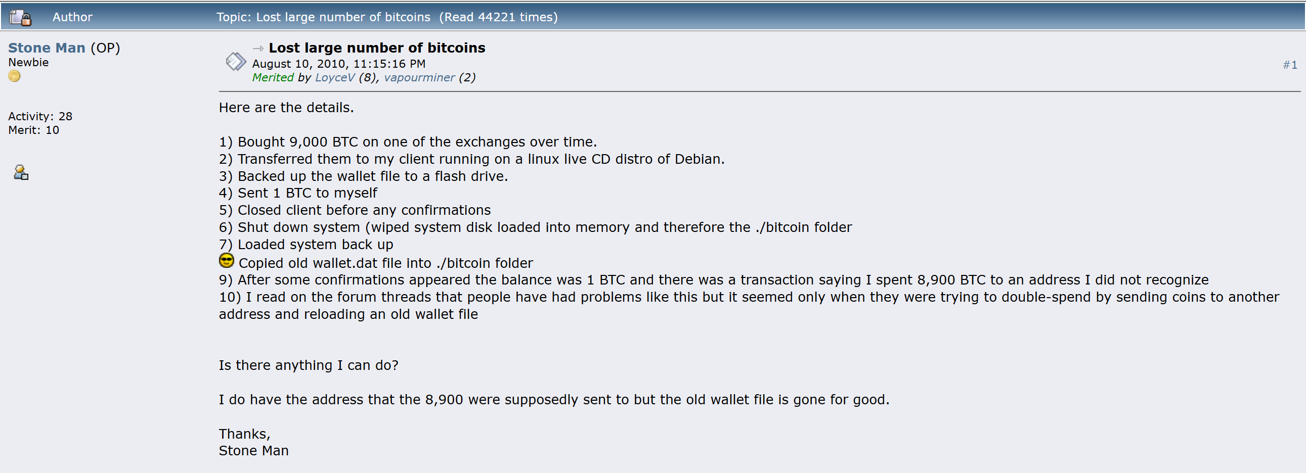 Kasus Stone Man di Bitcointalk.org