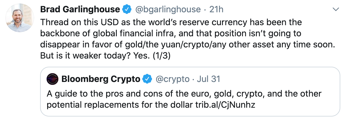 Tuit CEO Garlinghouse Twitter dólar débil