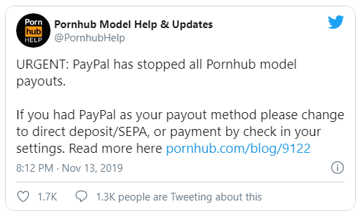 paypal pornhub