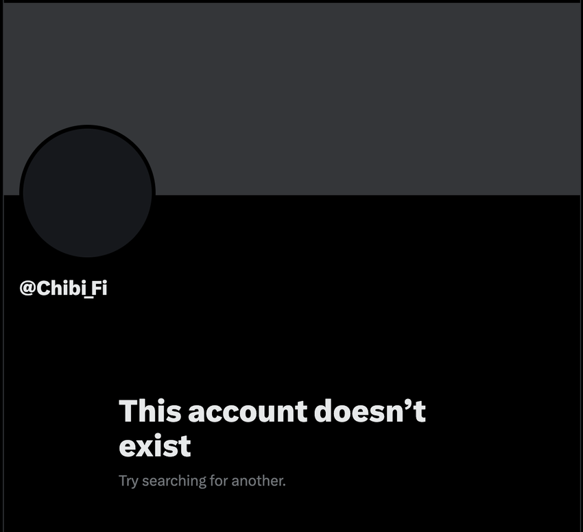 Arbitrum-based Chibi Finance's deleted Twitter account