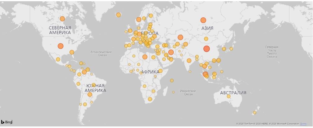 Распределение хэшрейта биткоина по странам