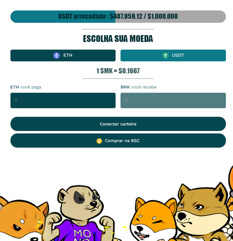 Nova criptomoeda $MK ultrapassa meio milhão em arrecadação de pré-venda
