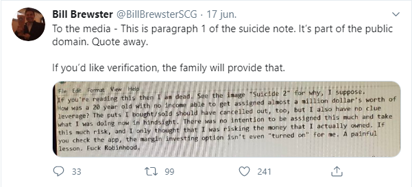 suicidio robinhood