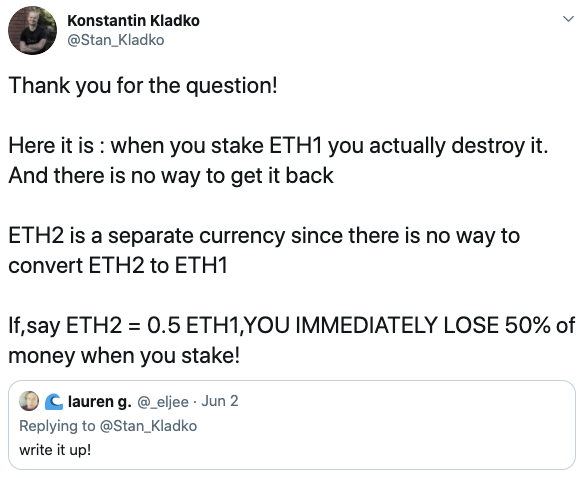 Tuit de problemas ETH 2 explicado