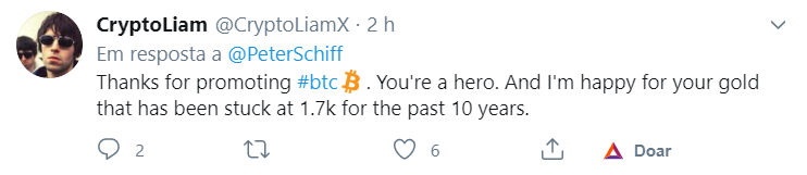 Tweet sobre Peter Schiff