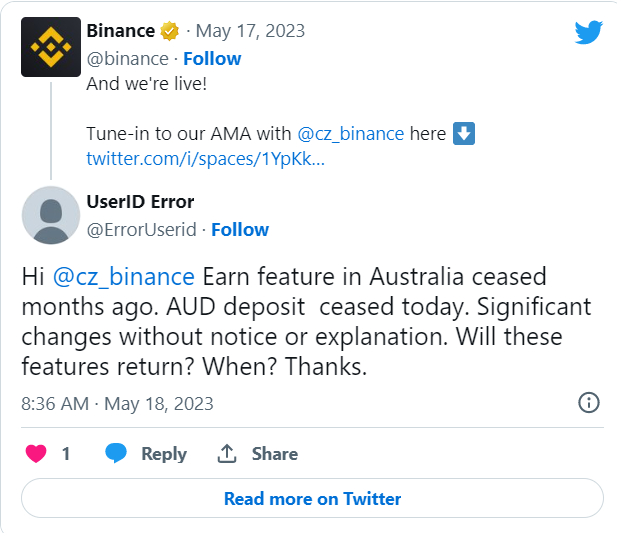Binance Twitter User