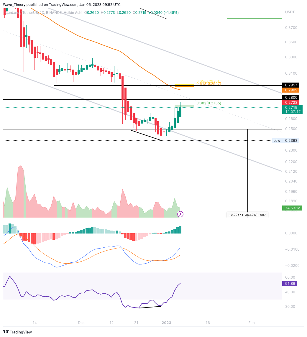 Cardano bullische Divergenz