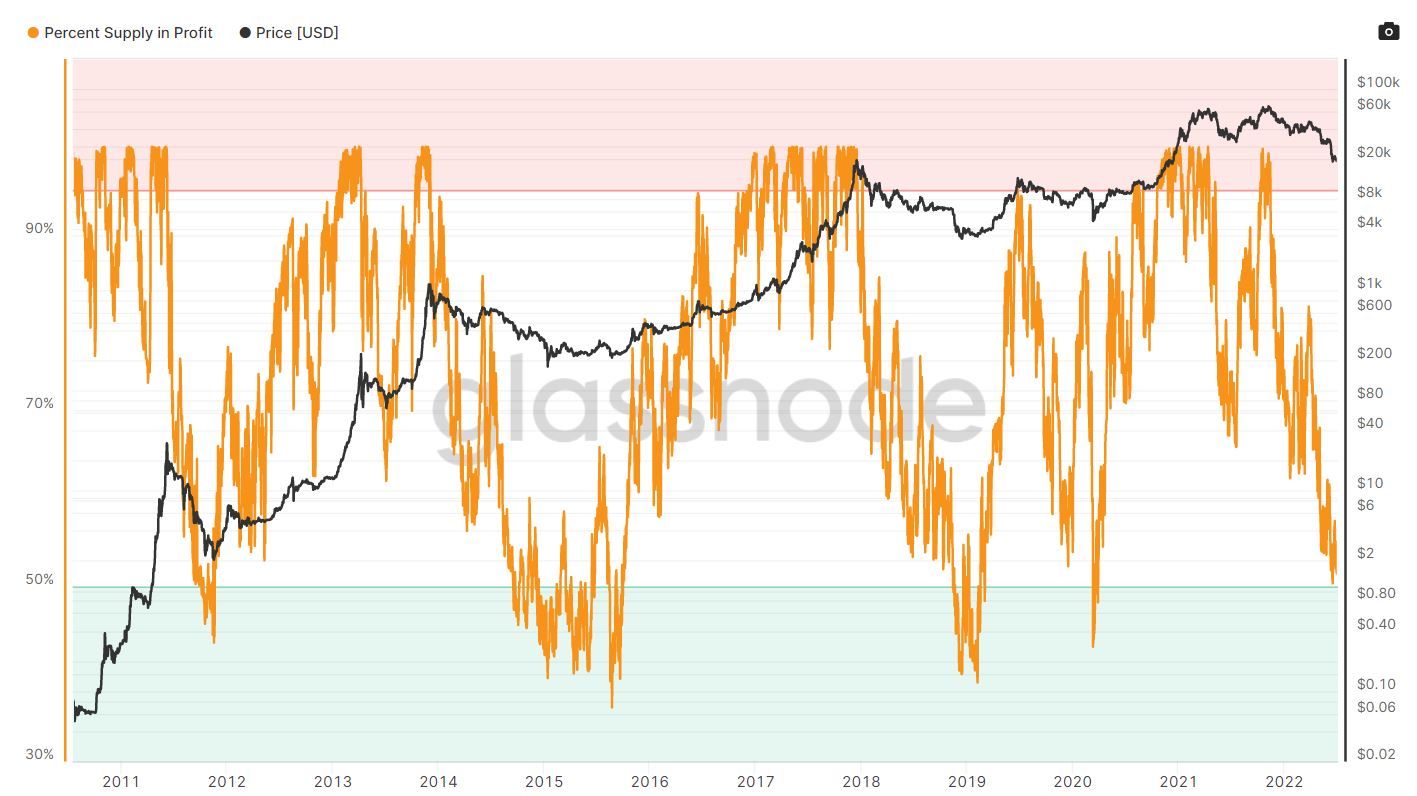 Bitcoin-Investoren mit Verlust und Profit 