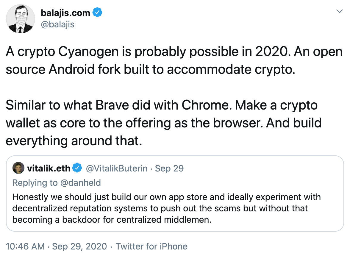 tuit sobre Android pro-cripto