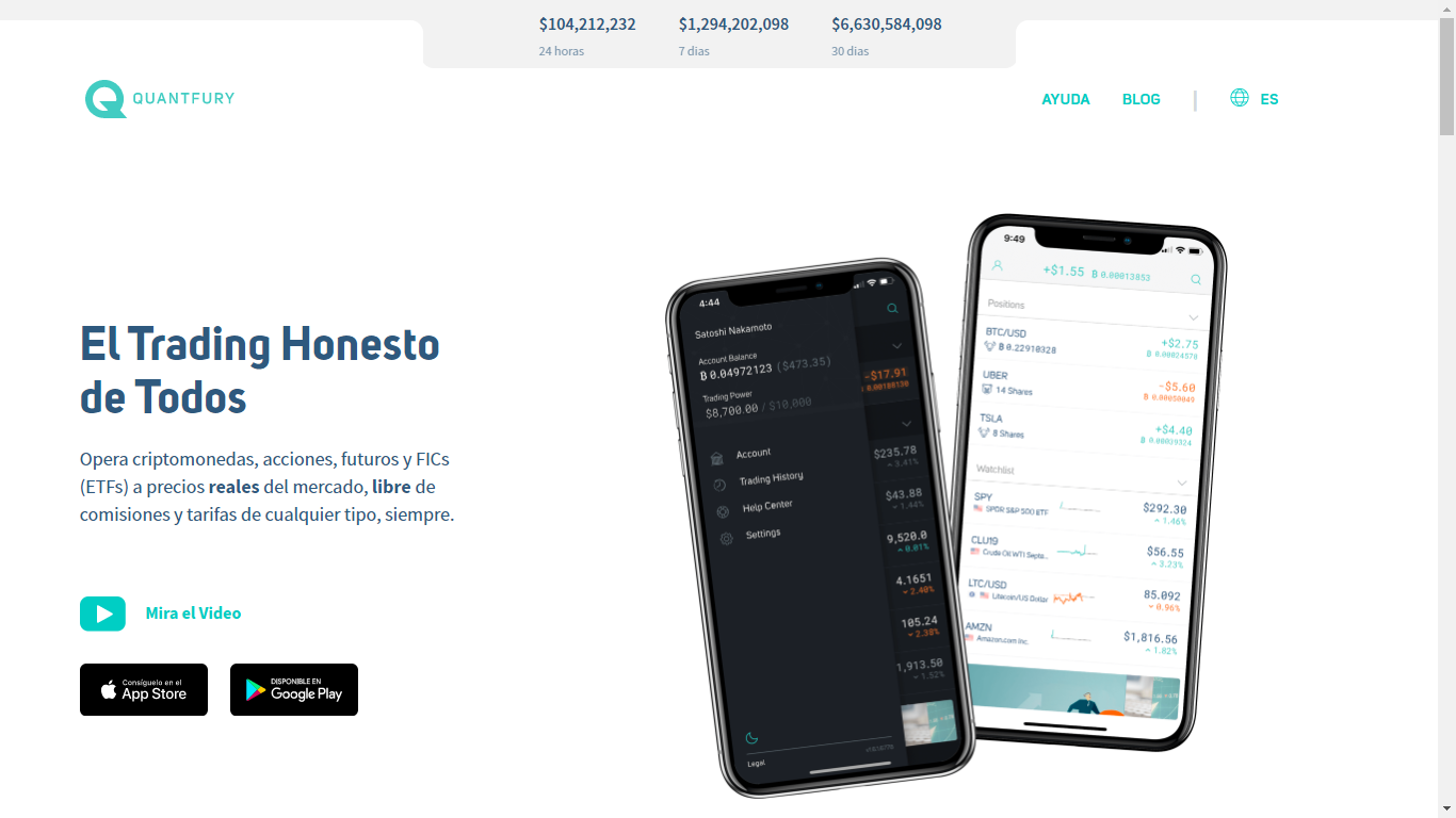 Portada de la web de Quantfury. Image: Quantfury