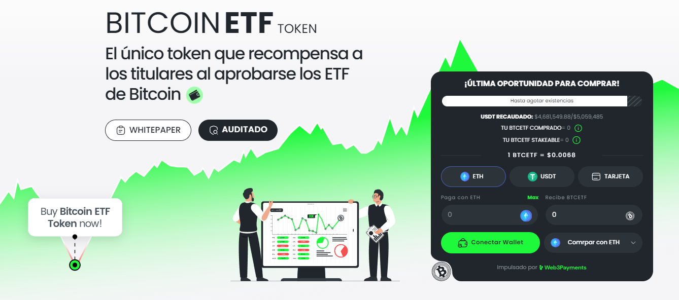 El nuevo Bitcoin ETF Token supera los $4,7 millones de dólares durante su en preventa: lo que debes saber