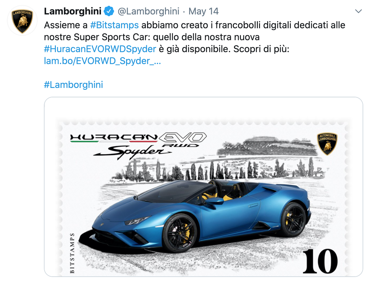 Lamborghini anuncia coleccionables blockchain