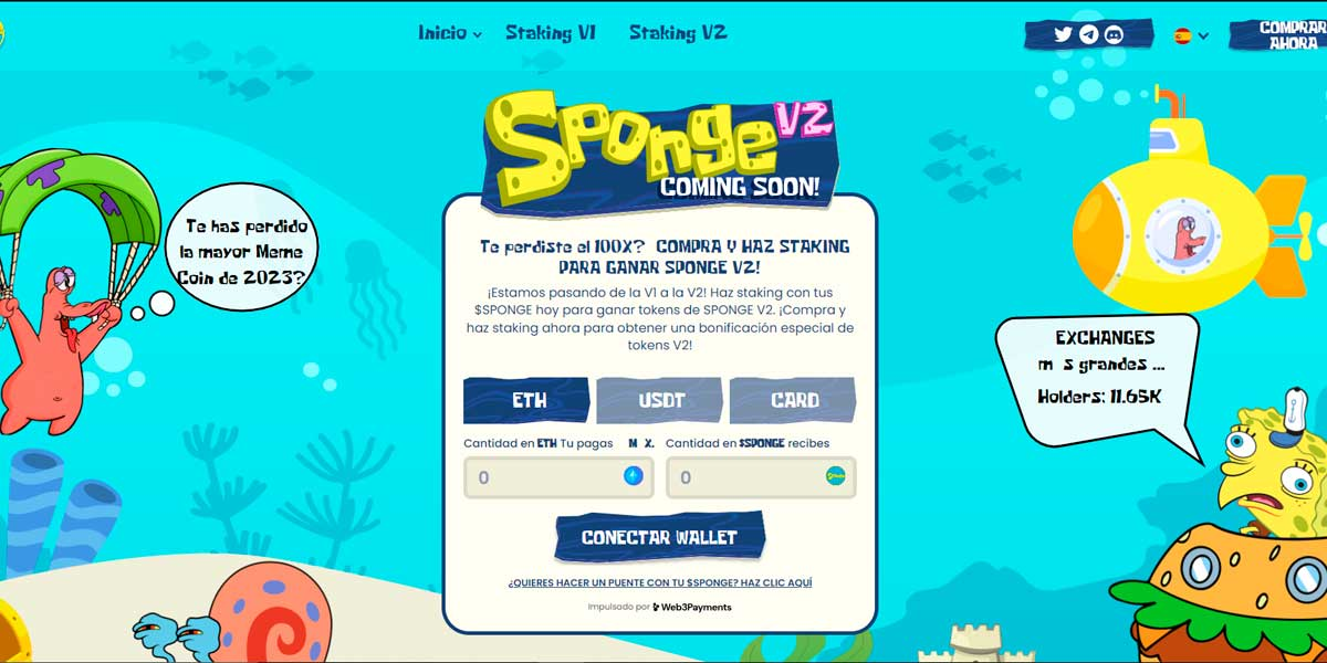 Así es el nuevo token Sponge V2: todo lo que debes saber