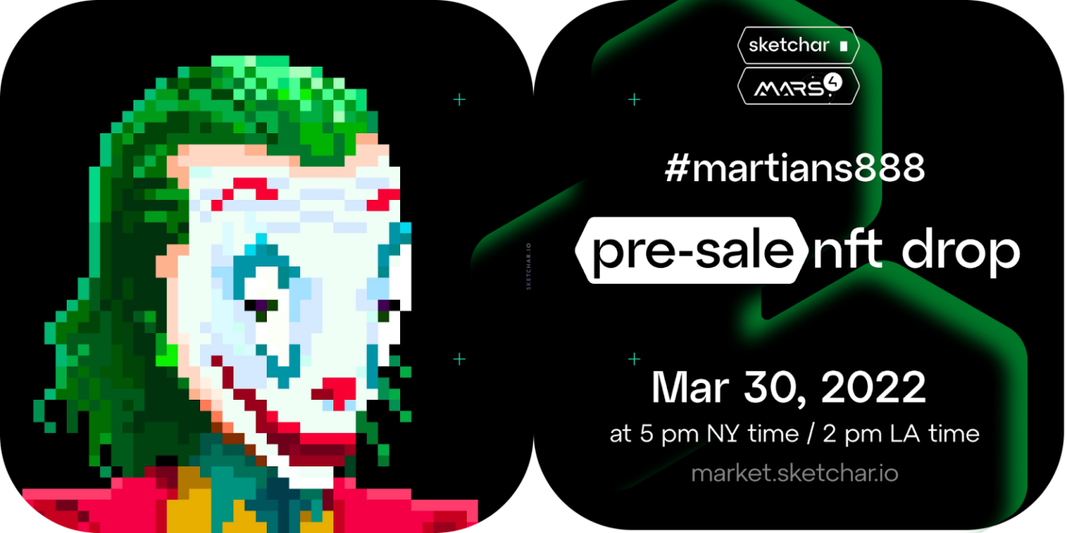 스케처, 최초의 인앱 커뮤니티가 제작한 픽셀화된 마티안 NFT 컬렉션 출시