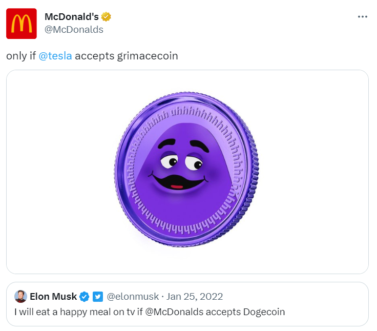 Grimacoin explodierte McDonalds