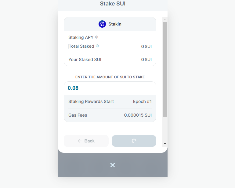Stake SUI vào mạng testnet