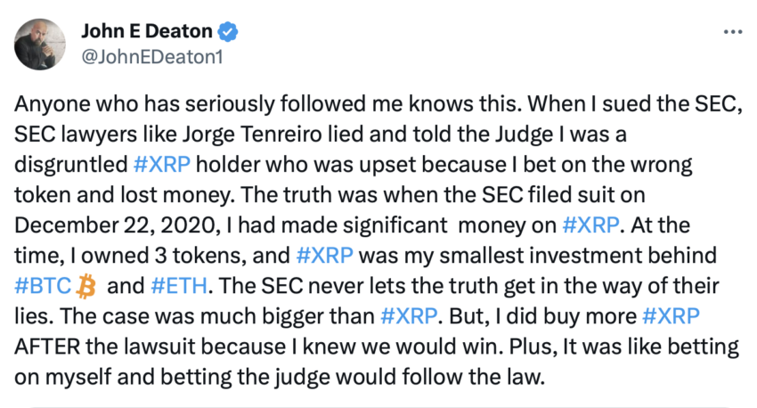 John Deaton SEC Tweet 