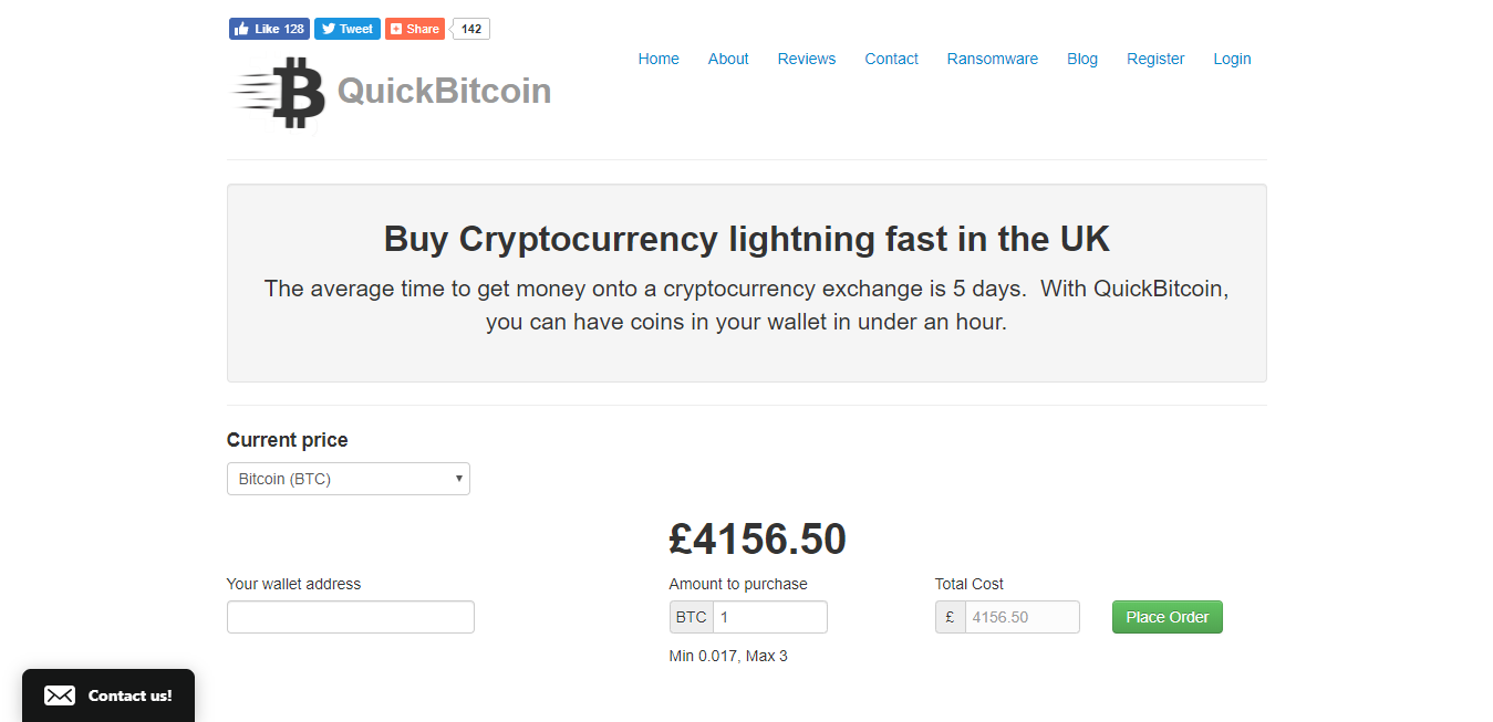 QuickBitcoin UK Buy Bitcoins