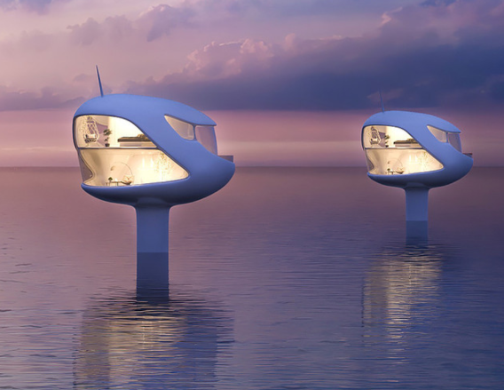 Schwimmende Häuser.