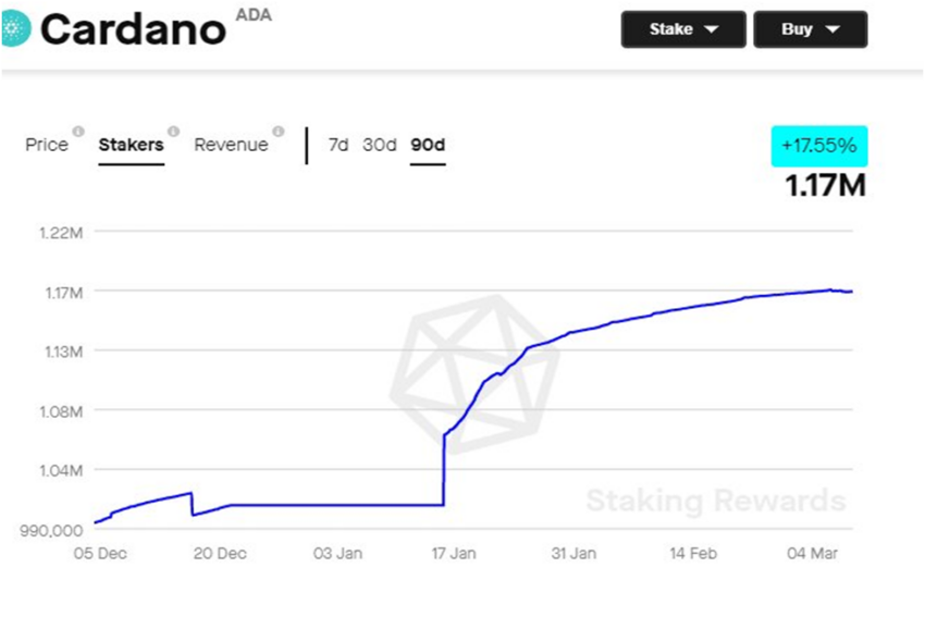 Nagrody ze stakingu na Cardano