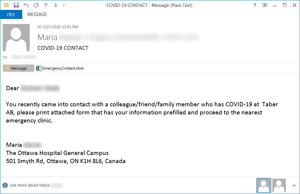 Email phishing coronavirus