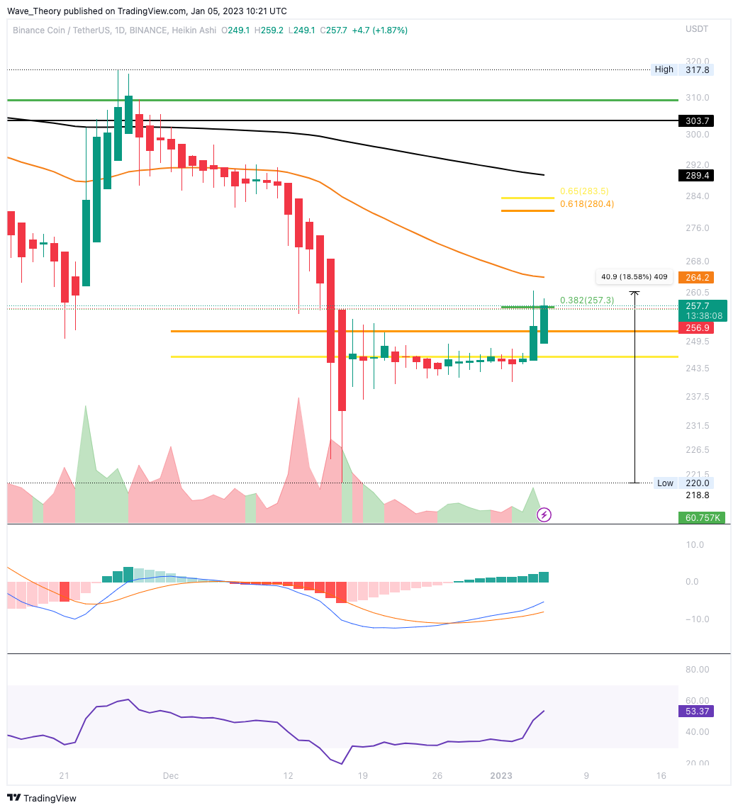 BNB Preis steigt rund 18,6 %