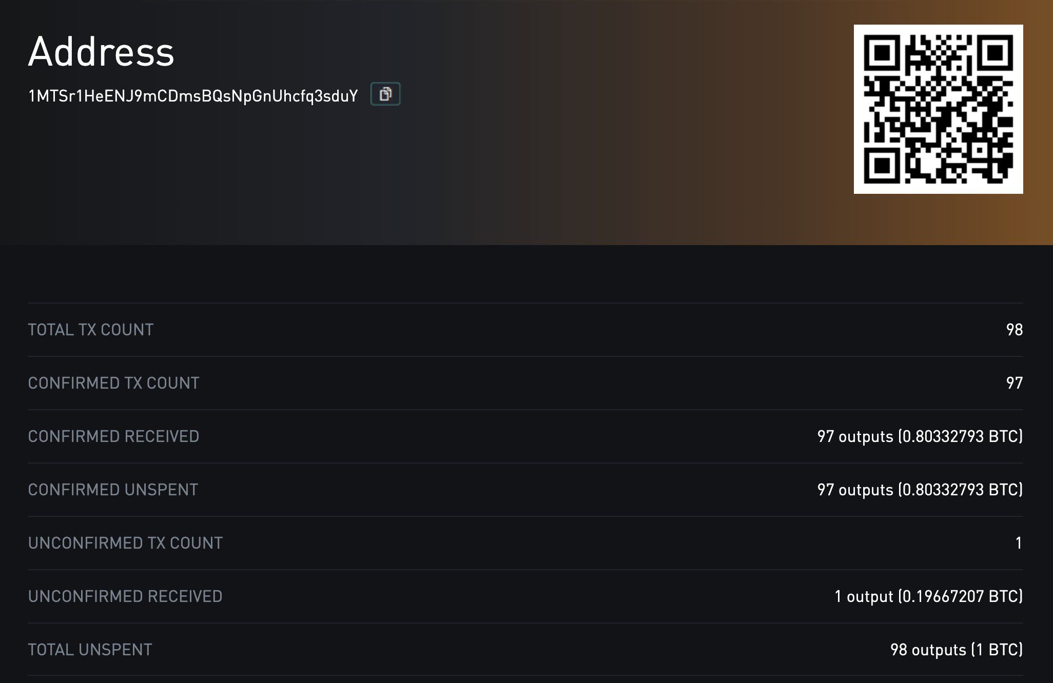 Carteira de BTC de Eric Savics