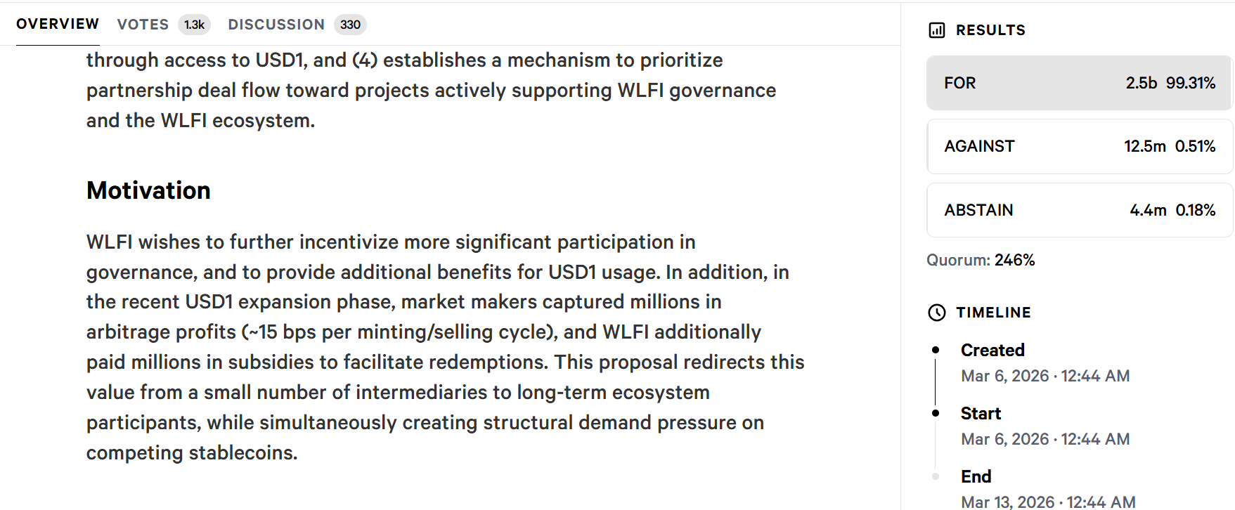 Proposal: WLFI Governance Staking System