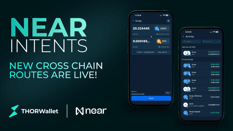 THORWallet integriert NEAR Intents und erweitert Cross-Chain-Swaps über mehrere Netzwerke