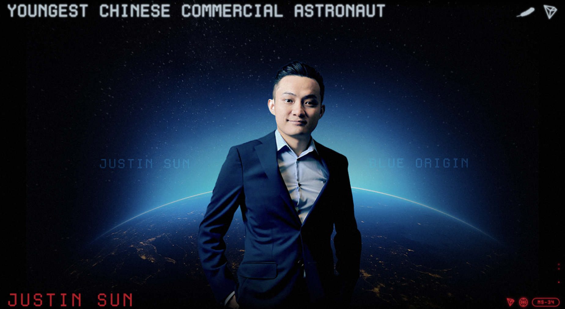 Justin Sun to Become Youngest Chinese Commercial Astronaut with Blue Origin’s New Shepard