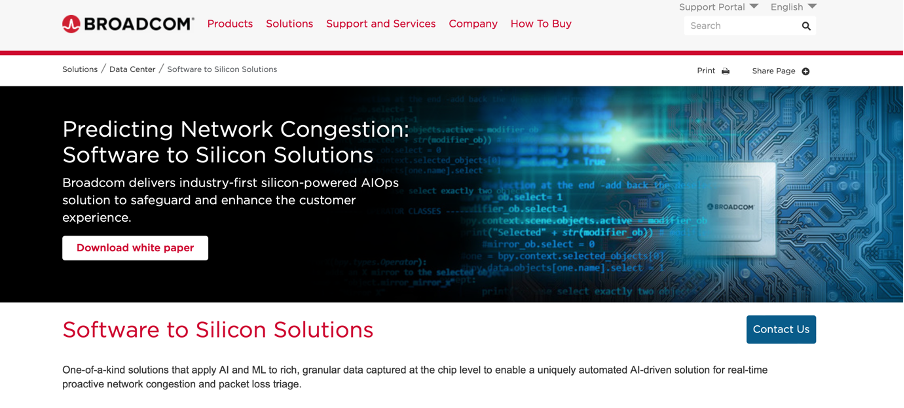 Broadcom launched a new network switch chip for connecting supercomputers engaged in operations related to AI Source: Broadcom