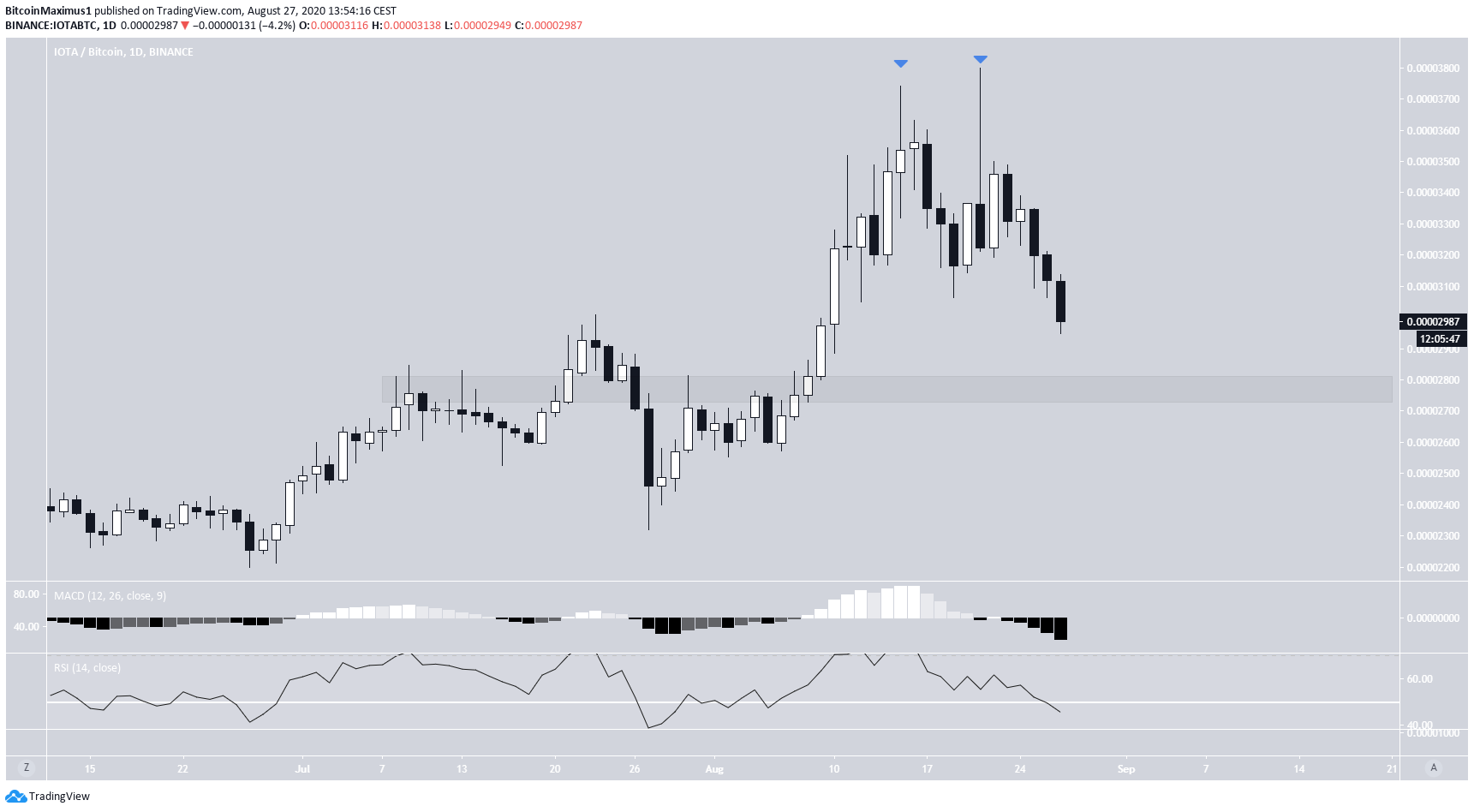 IOTA Double Top Pattern