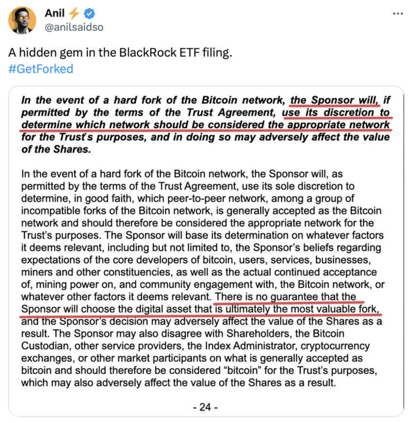 BlackRock ETF Can Choose Fork 