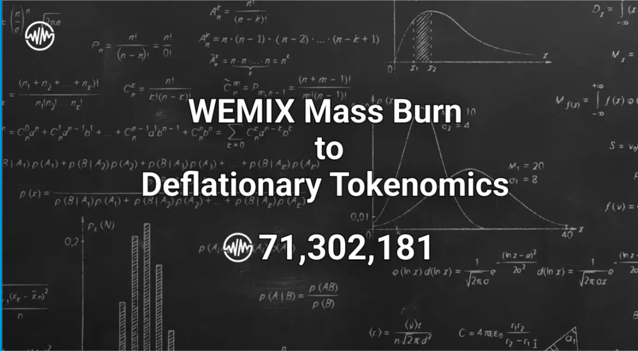 WEMIX가 ‘디플레이션’ 형 토큰이 된다
