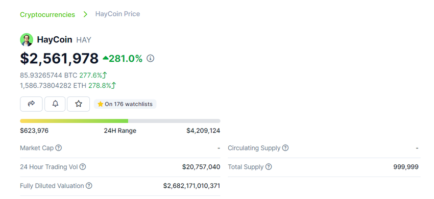 Uniswap founder HayCoin