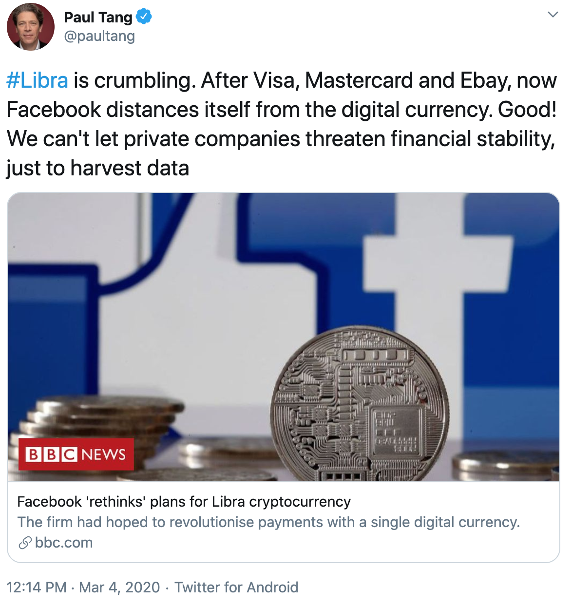 Tuit Libra se queda sólo