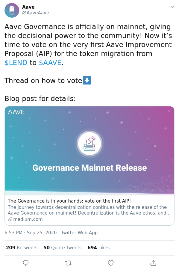 Tuit Aave mainnet