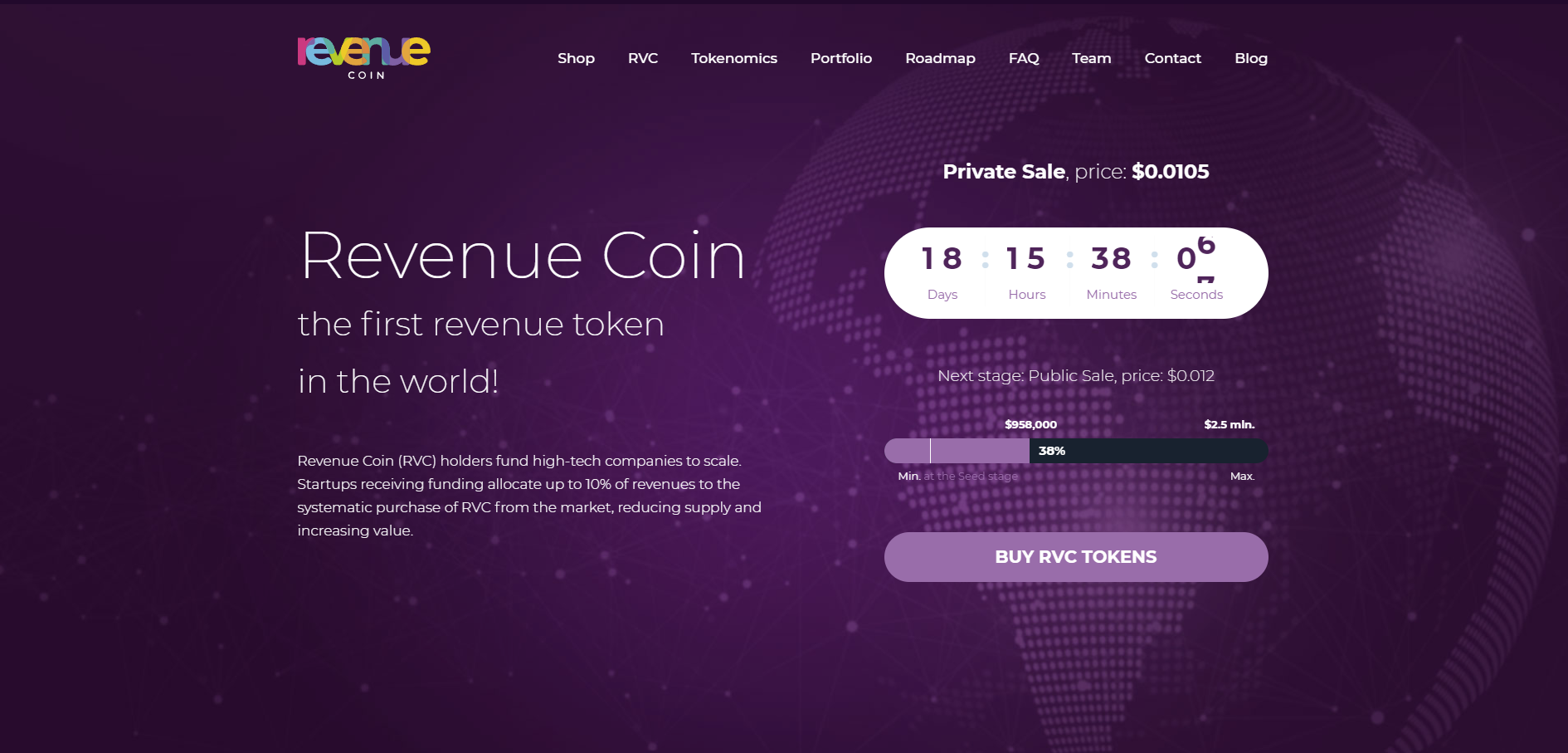 Revenue Coin website